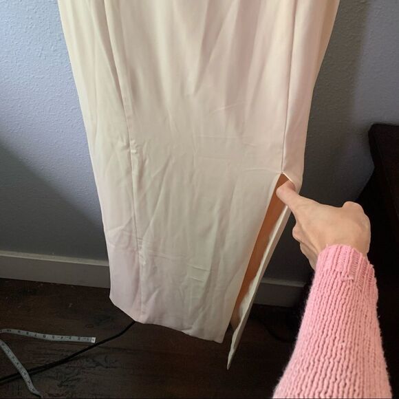 Fame and Partners Minimalist Shift Dress in Light Nude - Picture 4 of 8